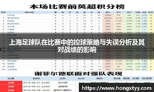 上海足球队在比赛中的控球策略与失误分析及其对战绩的影响
